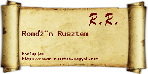 Román Rusztem névjegykártya